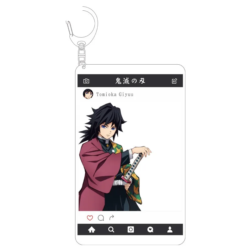 B 4 вида аниме демон убийца: Kimetsu без Yaiba Tanjirou Nezuko Zenitsu Giyuu Косплэй акриловые карты брелок для ключей брелок с подвеской для сумки подарок - Цвет: B