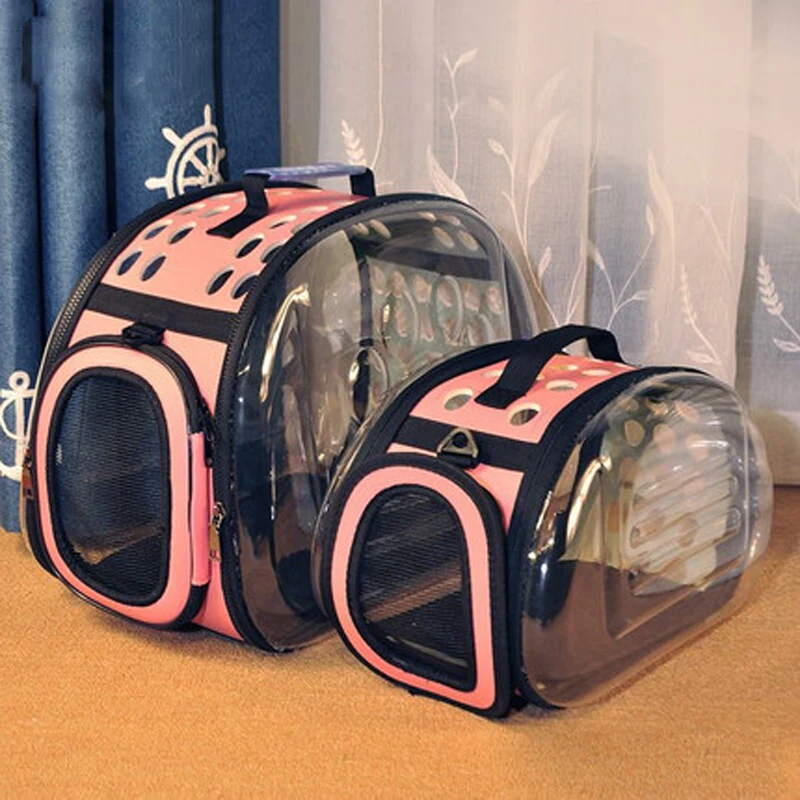 

Transparent Cat Carrier Bag For Kitty Puppy Chihuahua Foldable Shoulder Handbag Cat Transport Carrying Case Pet Outside Travel