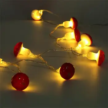 

2M 20 LED Mushroom Shape Wire String Light Battery Operated Led Lights Decoration Christmas Party Fairy Lights Gift Garland