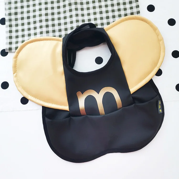Baby Bib Feeding Bib Soft PU with Pocket