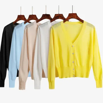

2020 Summer Women Cardigans Women Knit Sweater Cardigans
