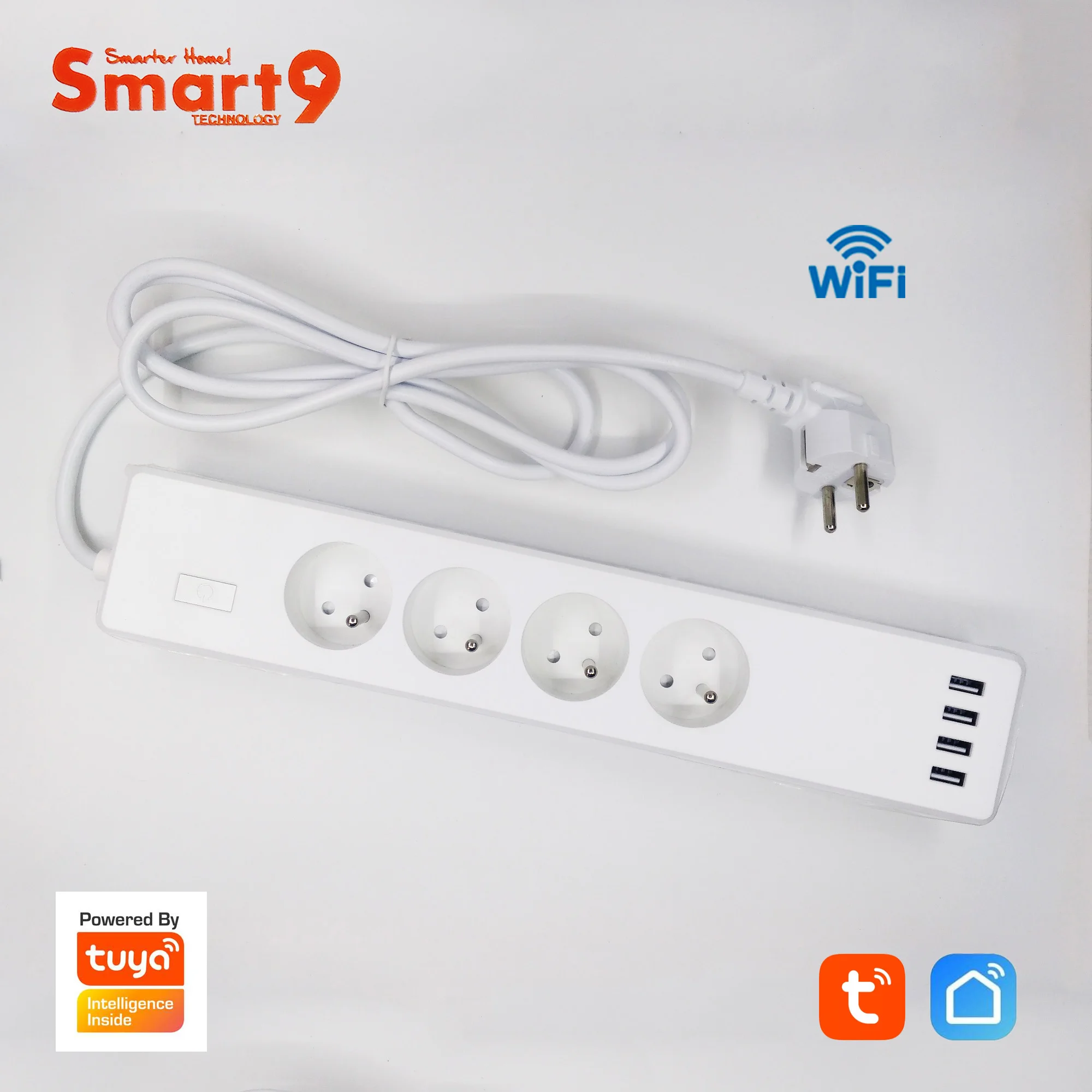 Смарт-розетка Smart9 с 4 USB-портами и индивидуальным управлением | Электроника