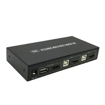 

HDMI KVM Switch No Software Driver Required With USB Keyboard, USB Mouse And VGA Monitor Control Two Computers