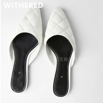 

Withered 2020 summer ins fashion blogger vintage Sewing thread flat shoes mules women slippers women shoes woman shoes women