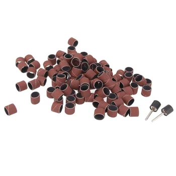 

100pcs 1/2" Sanding Drum Sleeves With 2 Rubber Mandrel Bands Set Rotary Tool