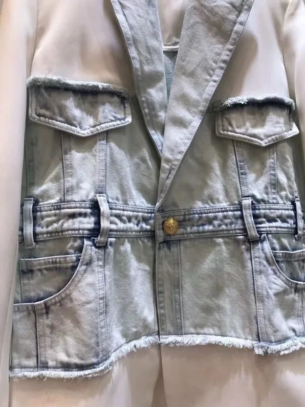 Ковбойское лоскутное Свободное пальто Chaqueta Mujer Женская одежда куртки женская уличная Romwe Женская одежда осенняя женская блузка