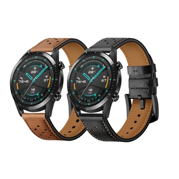 

Leather Watchband for HUAWEI WATCH GT 2 46mm Strap Band for HONOR Magic / MagicWatch 2 Replaceable Accessories