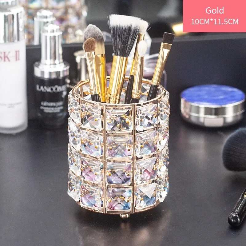 Кристалл Bling Держатель щеток для макияжа карандаш для бровей стакан для карандашей коллекция косметический ящик для хранения Органайзер туалетный контейнер для инструментов