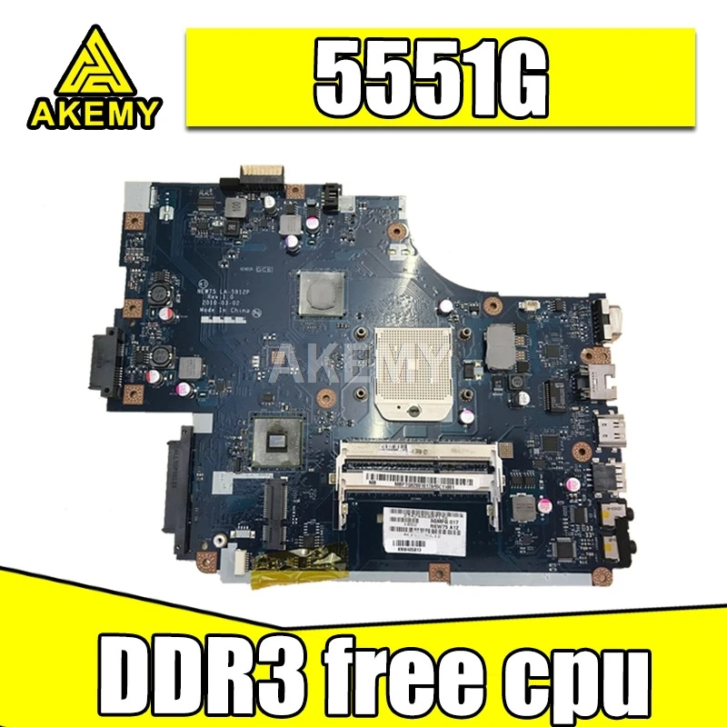 Материнская плата для ноутбука For Acer aspire 5551 5551G E640 DDR3 Бесплатный процессор NEW75 LA-5912P