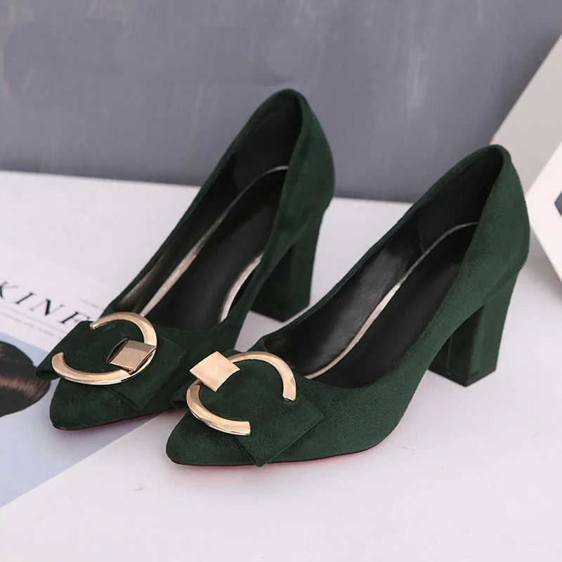 

2020 Spring Women Square Heel Shoes Woman Shoes High Heel Sexy High Heels Women Pumps Pointe Shoes