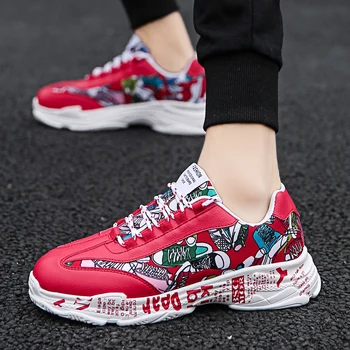 

Graffiti Printing Dad Sneakers Nice Kanye Fashion West Mesh Light Breathable Men Casual Shoes Men Trainers Sneakers Zapatos