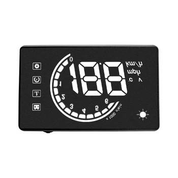 

White Light H6 3.8 inch Hud Car Heads-Up Display Led Windshield Projector Obd2 Scanner Speed Warning Fuel Consumption Data