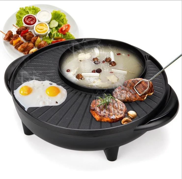 

Roast And Instant Boil 2-in-1 Pot Home Rinse Roast Two-flavor Hot Pot Fried Rinse Electric Oven Sale Activity Electric Hotplate