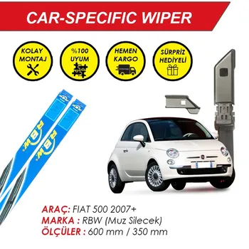 

RBW Windscreen Wiper Blades for Fiat 500 Fit Push Button Arms 2007 +