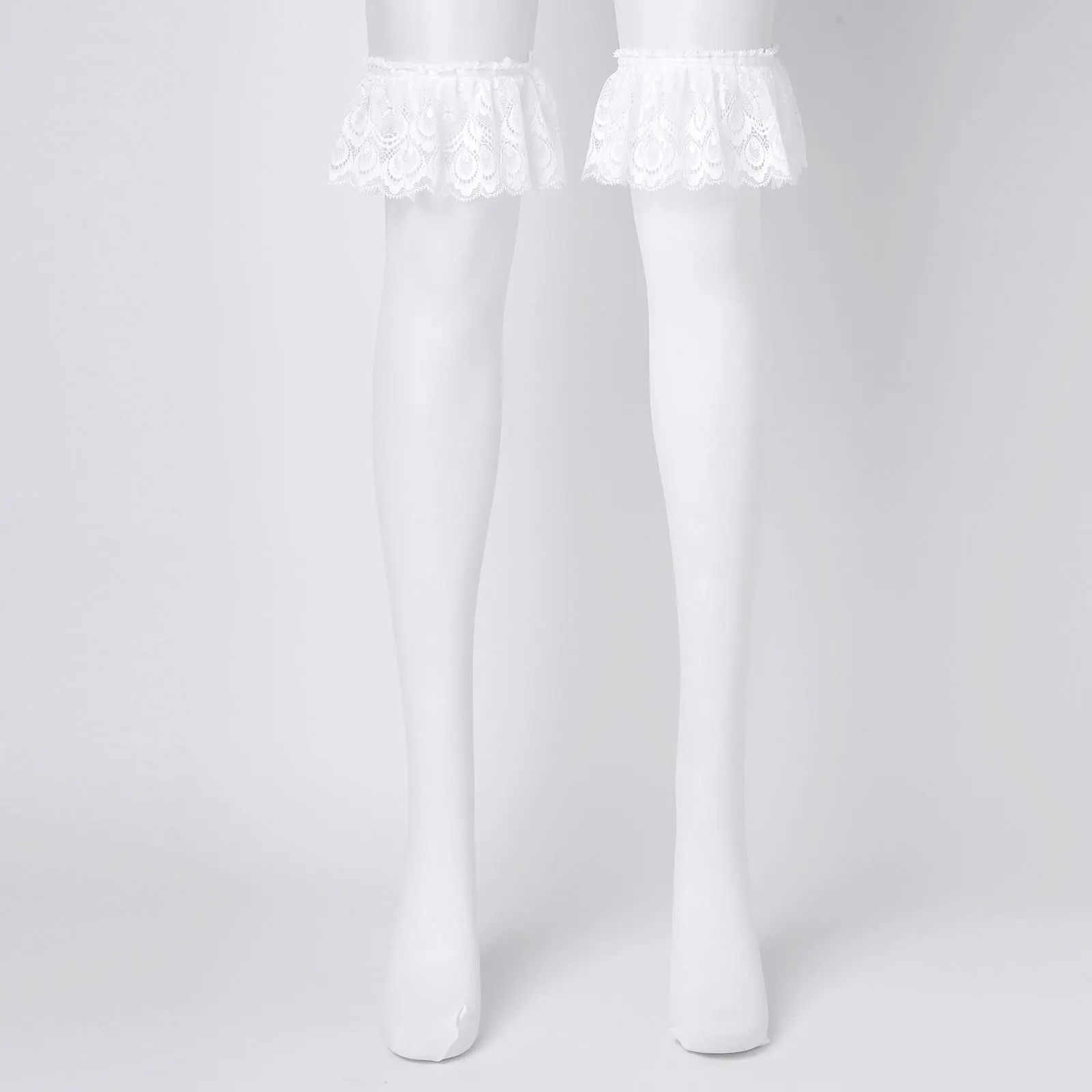 Cosplay&ware Women Sheer Soft Thigh High Long Stockings With Lace Trimming Ladies Tube Over Knee Socks Japanese Harajuku -Zentai shop online H0dfbd2cbc4324a7a9b4f311820203a01n.jpg