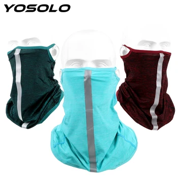 

YOSOLO Half Face Breathable Skin-friendly Soft Multifunctional Ice Silk Motorcycle Face Shield Anti-UV Neck Hood