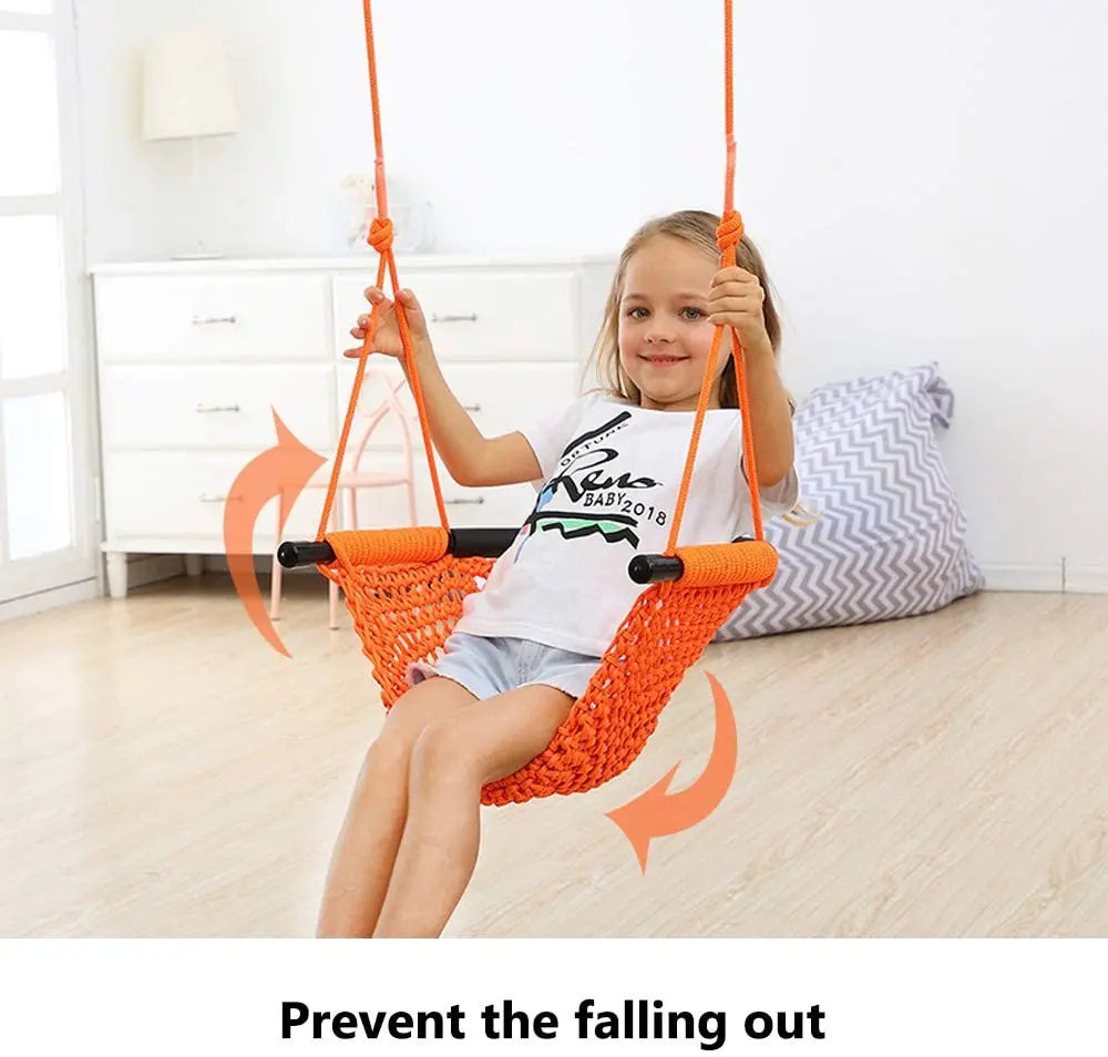 Kids Swing Duty Rope Play Secure Children Swing Set for Indoor/Outdoor Swing Seat Tree Heavy with Snap Hooks and Swing Straps 3