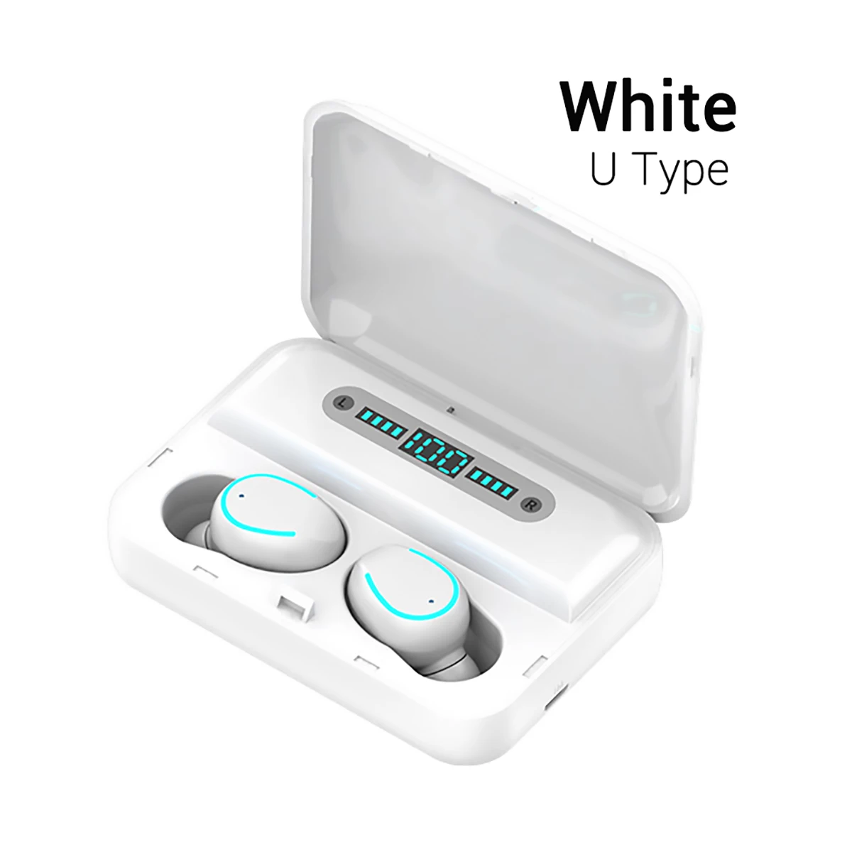 F9-5, беспроводные наушники Bluetooth 5,0, TWS, водонепроницаемые, HD стерео, Bluetooth 5,0, наушники, гарнитура, мА, внешний аккумулятор, светодиодный дисплей - Цвет: F9-5P White