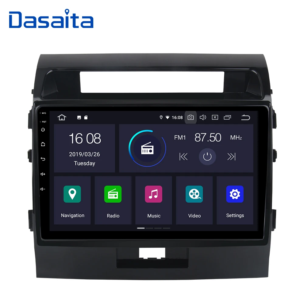 Dasaita автомобильный Android 9,0 радио 10," экран мультимедийный плеер для Toyota land cruiser gps 2008 2010 2013 MP3 навигация 1024*600