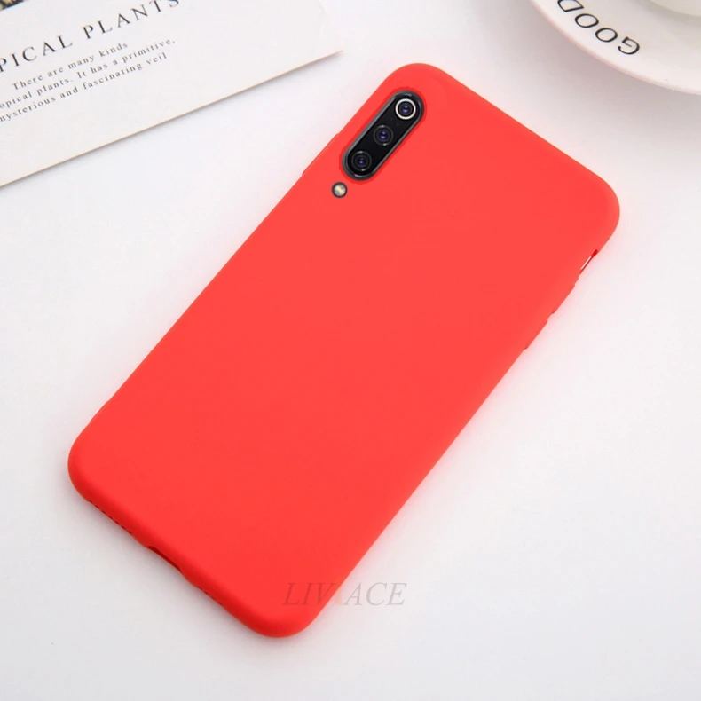 Жидкий силиконовый чехол для телефона для xiaomi mi 9 se lite pro a3 xio mi мягкий чехол-накладка для xiaomi mi 9 9se xiaomi 9 fundas - Цвет: Red