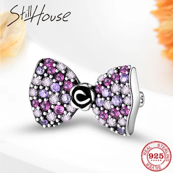 

Sparkling Bow Knot Sliding through Beads for Jewelry Making 100% 925 Sterling Silver charms fit Original Reflections Bracelet