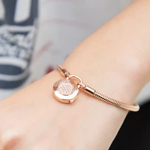 LISM [ ] Зимний блестящий браслет из розового золота с классическим замком Ms. Fashion подарок 925 Серебро DIY оригинальные ювелирные изделия