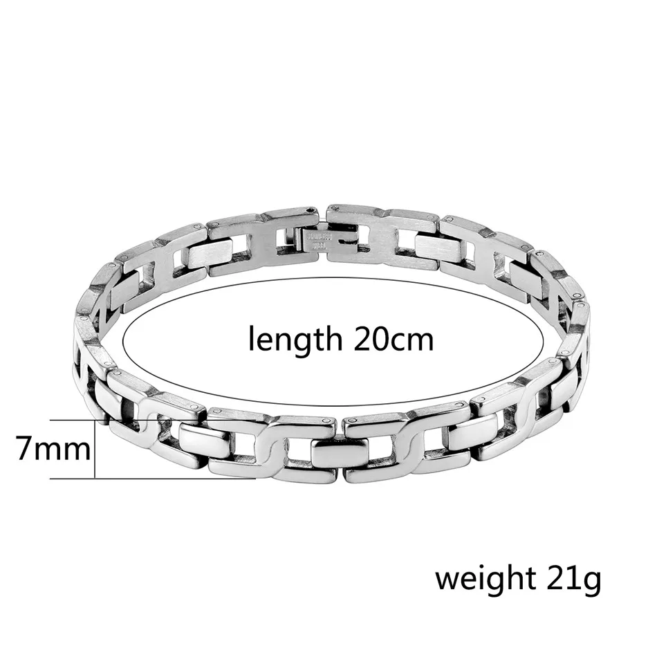 link bracelet Высококачественные браслеты из нержавеющей стали для мужчин и женщин, ювелирные аксессуары для мужчин и женщин, Подарочный браслет на запястье - Окраска металла: link bracelet