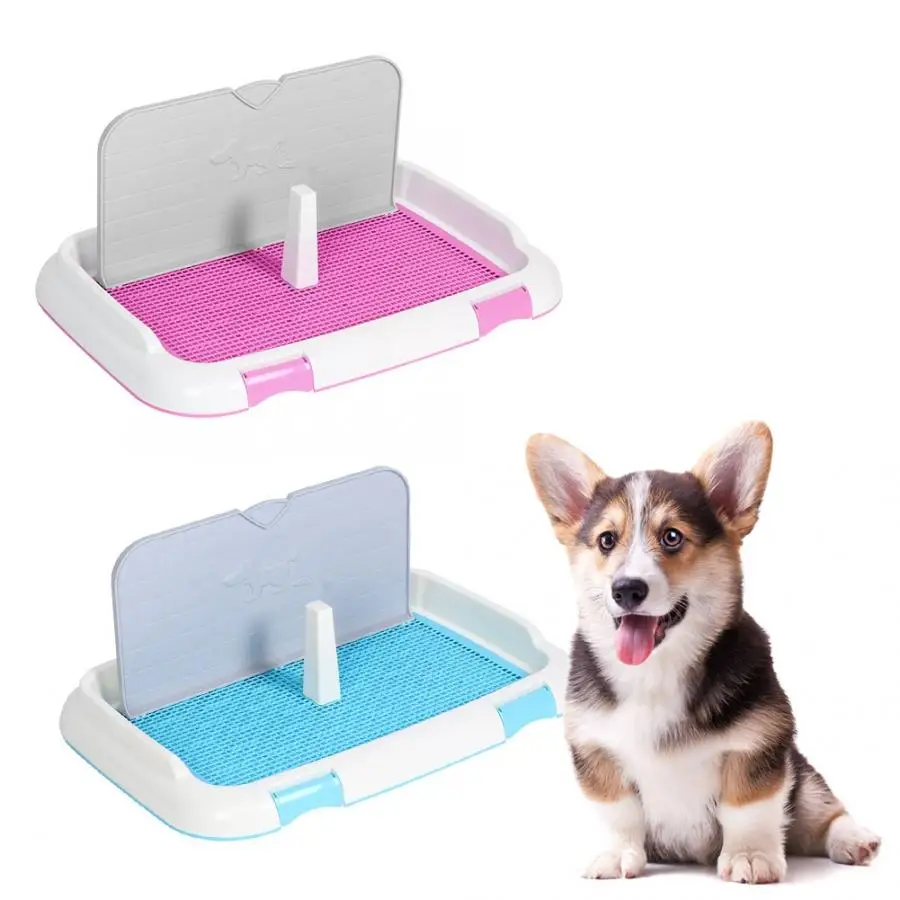 

Portable Pet Dog Cat Toilet Tray with Column Urinal Bowl Pee Training Toilet Keep Healthy Clean Wet Mat