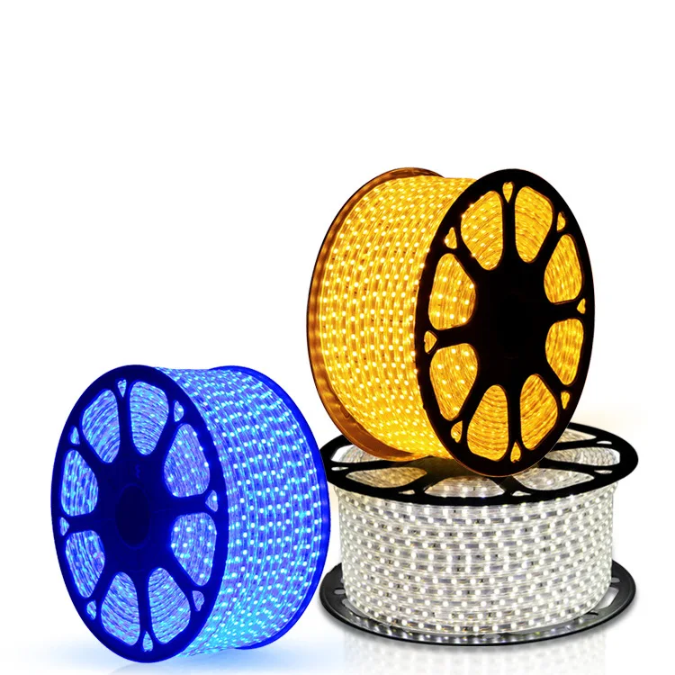 220v неоновый светильник s 60 светодиодов/m Led 5050 Tricrystal яркий Водонепроницаемый лампы на открытом воздухе мост светильник ing полосы светильник