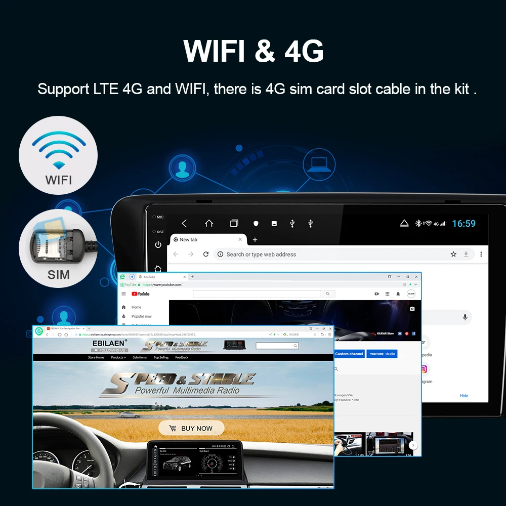 Android 10.0 EBILAEN Car Multimedia Player For Skoda Octavia A7 III 3 2014-2018 Autoradio Navigation GPS Camera 4G WIFI Carplay
