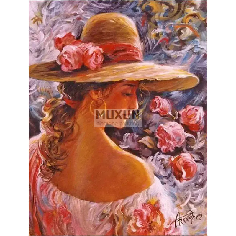 5D Diy Diamond painting Cross Stitch Russian woman full square Embroidery rhinestone Picture Rhinestones Needlework | Дом и сад