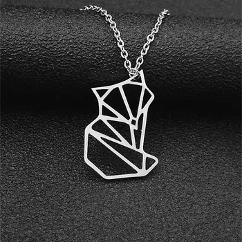 

10pcs Stainless Steel Choker Necklace Origami Animal Bijoux Femme 2020 Cute Fox Pendant Necklaces For Women Men Jewelry Bohemian