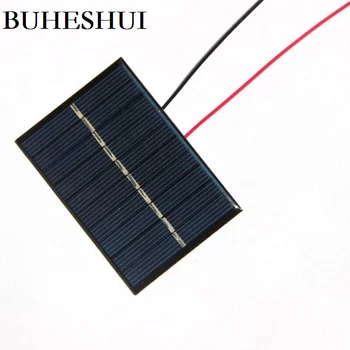

BUHESHUI 0.6W 5V Solar Cell Polycrystalline Solar Panel+Wire DIY Solar Charger For 3.7V Battery Light Study 80*55MM 10pcs