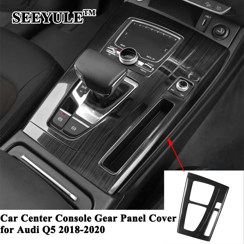 

1pc SEEYULE Styling Car Center Console Gear Control Panel Cover Decoration Sequin Trim Sticker Accessories for Audi Q5 2018-2020