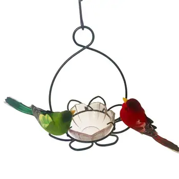 

High Quality Metal Automatic Bird Feeder Hanging Lotus Bird Feeder Wild Balcony Garden Bird Feeder Safe Non-toxic Parrot Stand