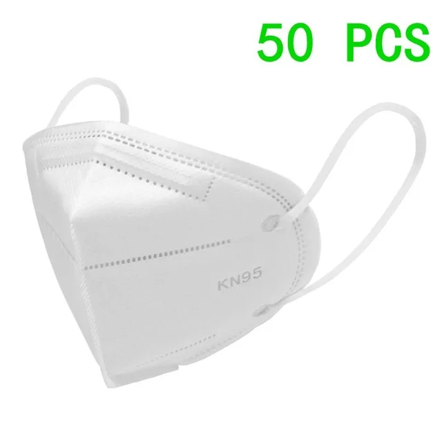 

50pcs KN95 Mask Face Mouth Mask Disposable 95% Filtration Non-woven Fabric Protective Masks for Dust Particles Pollution