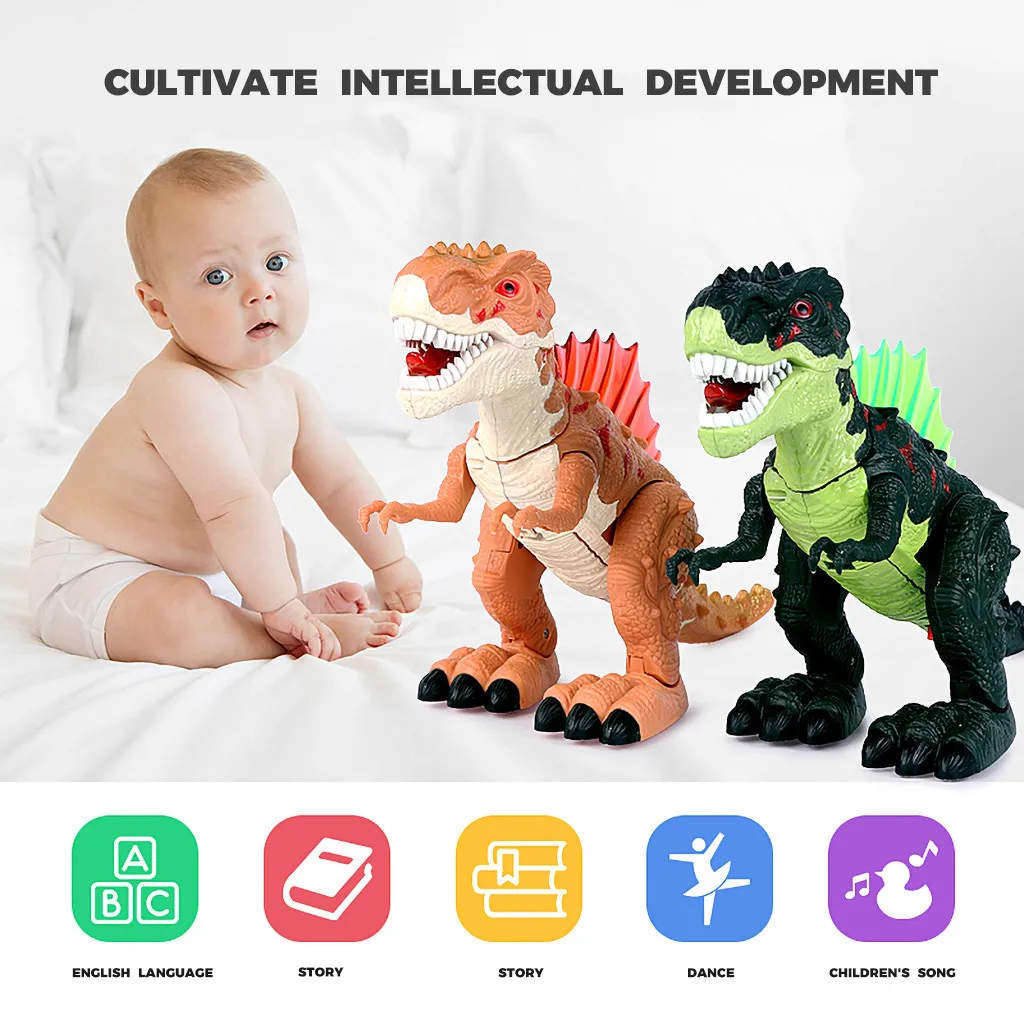 Новинка, Рождественский игрушечный светильник динозавра с дистанционным управлением, звуковая фигурка, инфракрасная фигурка#3s