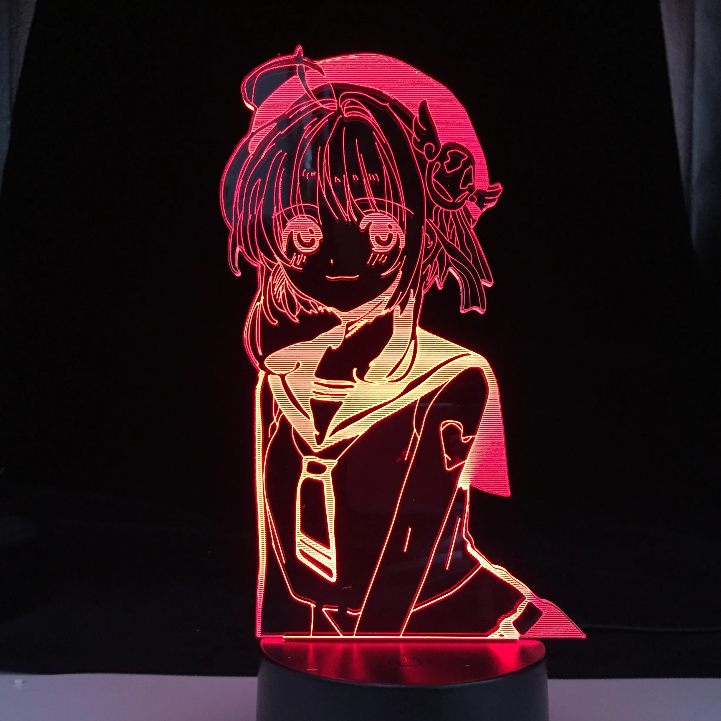 

Zero Two Winking аниме лампа 3d дорогой в Franxx классная игровая комната настольная установка светильник компьютерный стол украшение подсветка