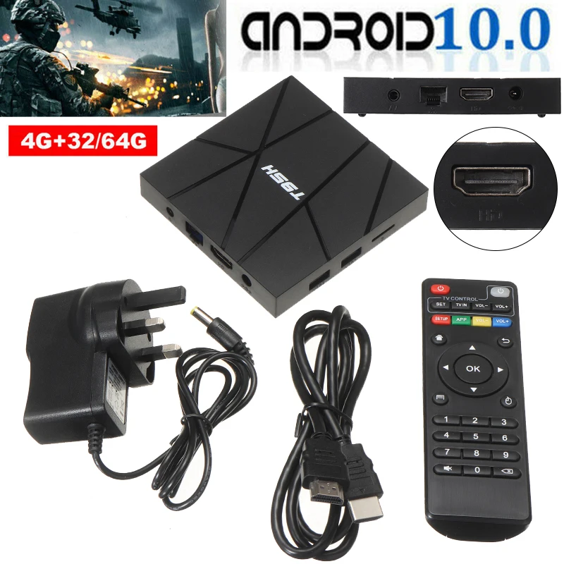 Mayitr 1 шт. 10/100M Ethernet Android 10 0 Wi-Fi Set Top TV Box 2 Гб Оперативная память + 16 Встроенная 4K HD