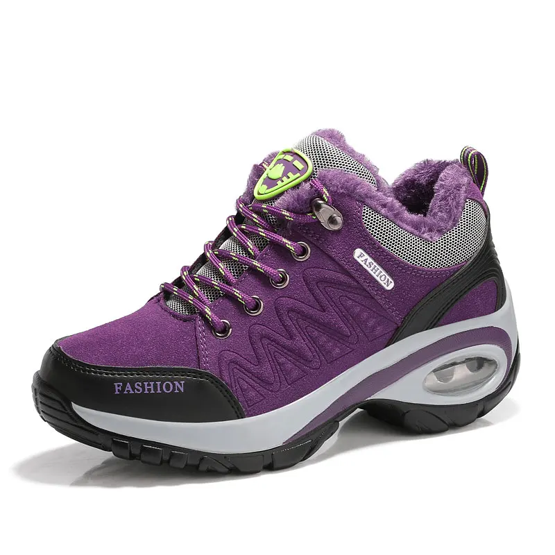 Зимняя Теплая обувь для девочек; уличные зимние кроссовки; женские теплые плюшевые зимние кроссовки с мехом; увеличивающая рост прогулочная обувь