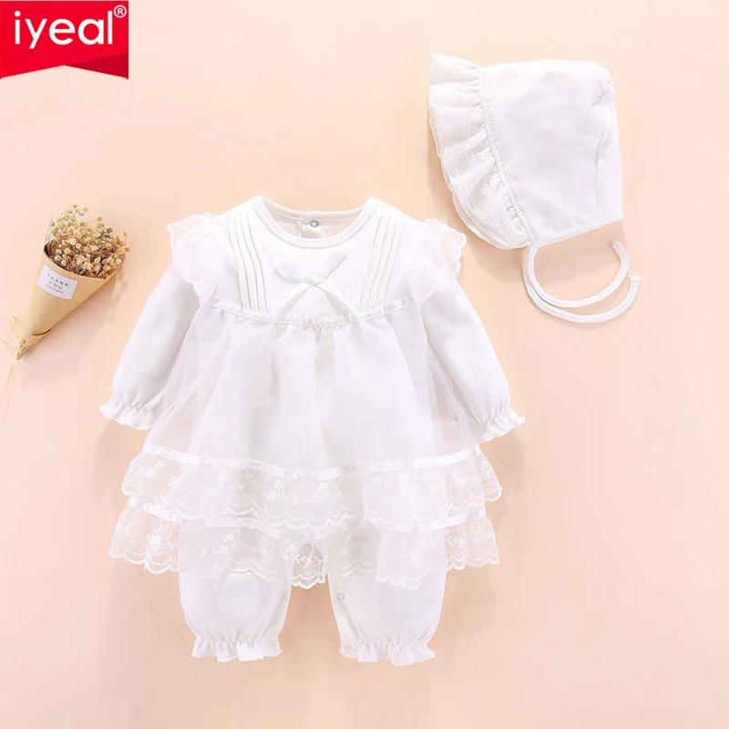 Iyeal Newborn Baby Girl Clothes 0 3 6 Months Cotton Long Sleeve Lace