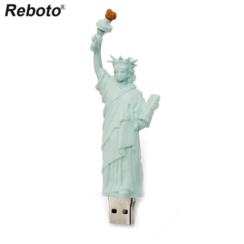 Reboto Статуя Свободы, USB флеш-накопитель, 32 ГБ, 16 ГБ, USB 2,0, милый мультфильм, 64 ГБ, флеш-накопитель, 8 ГБ, 4 Гб, мини-флешка, карта памяти