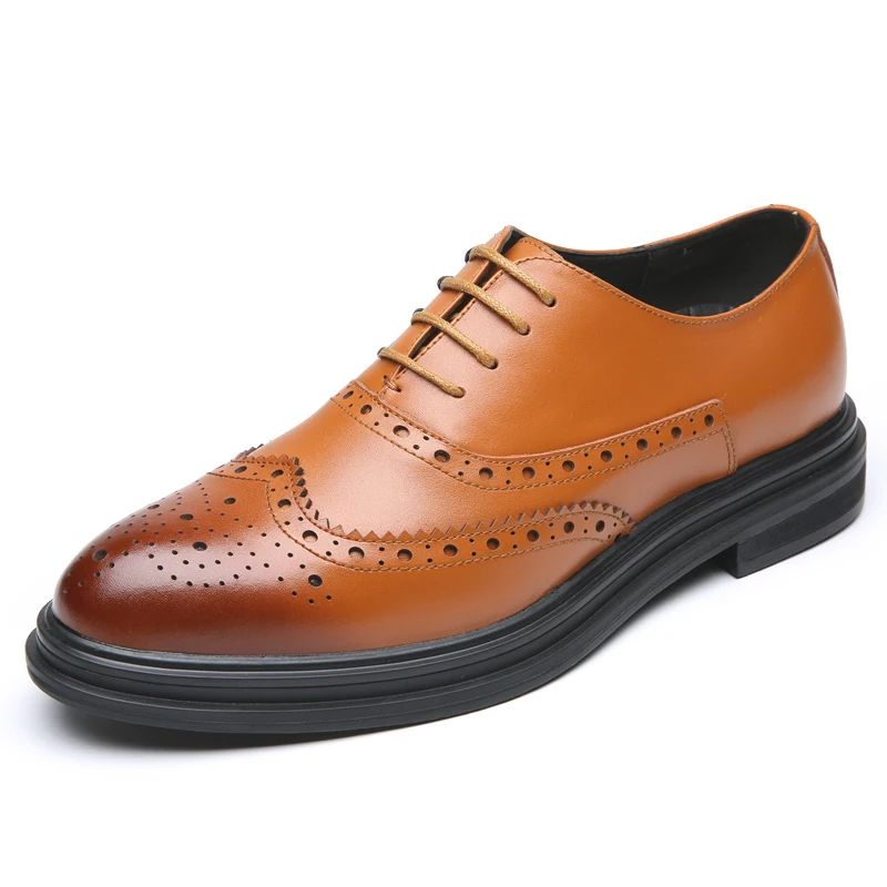 

Men'S Leather Formal Shoes Fashion Retro Shoes Lace Up Dress Shoes Oxfords Elegant Work Footwear Men Dress Shoes *Y6002