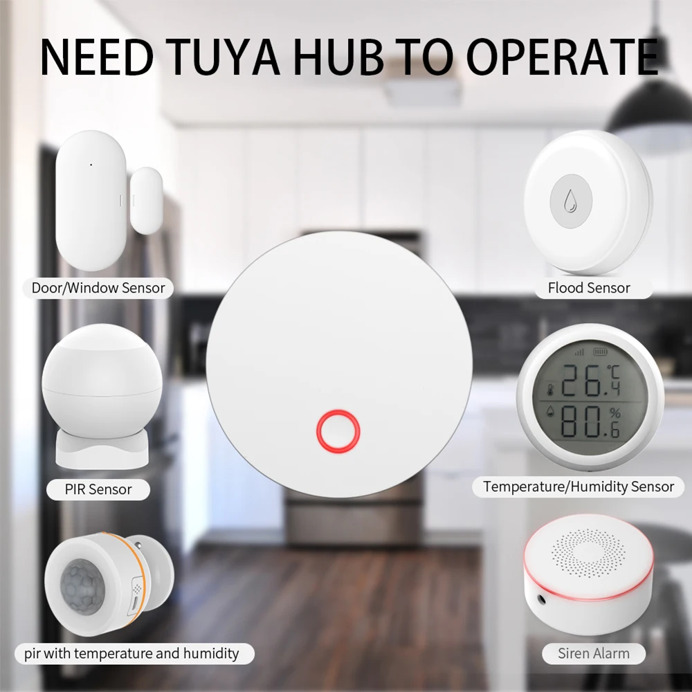 Intellithings Tuya Smart Zigbee Wireless Audible and Visible Alarm Sound and Flash Alarm Siren Detector Sensor Smart Life App