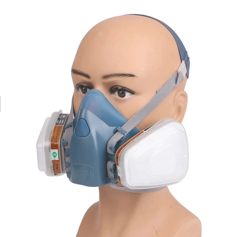 Gas Respirator 7 In 1/15 In 1/17 1 Industrial Painting Spraying Respirator Gas Mask Suit Safety Work Filter Dust Face Mask Replace 7502