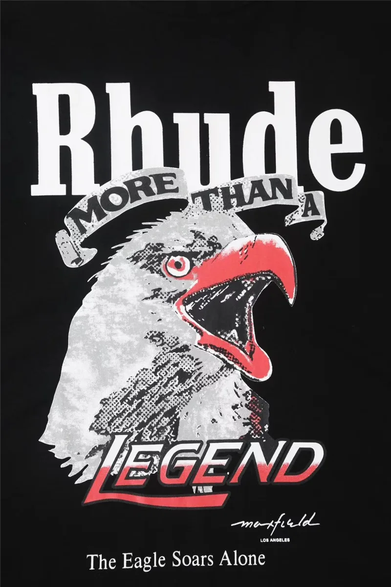 RHUDE x Maxfield LA футболка с длинными рукавами для мужчин и женщин свободная повседневная Япония принт в виде робота уличная футболка RHUDE TESTING