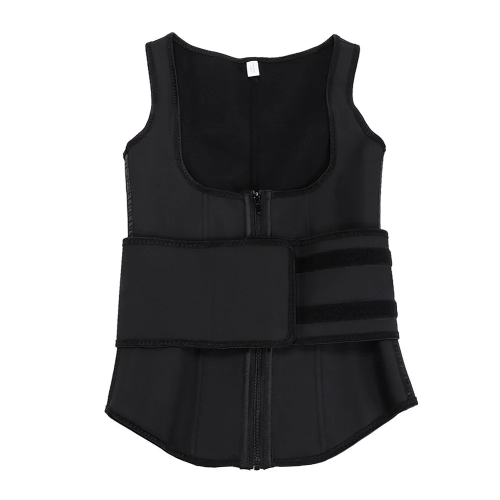 Plus Size Latex Waist Trainer Vest Corset High Compression Women Zipper Body Shaper Underbust Waist Cincher Girdle Shapewear