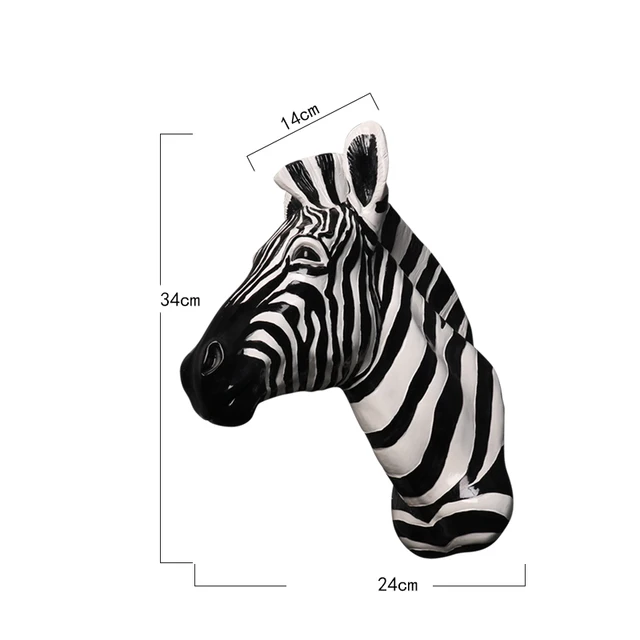 [MGT] Wall Decoration Sculpture Zebra Head Statue Home Decoration