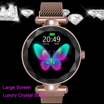

Fashion Women' Watch Luxury Crystal design Smart Bracelet Heart Rate Fitness Tracker Sleep Monitor Smartwatch Fashion Wristband