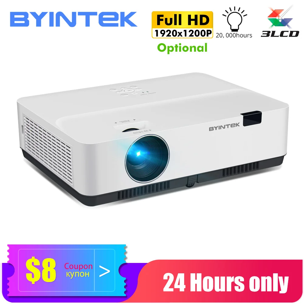 BYINTEK K400 3LCD дневного света 3300ANSI фильм 1080P FUll HD обучение проектор для 300 дюймов Кино